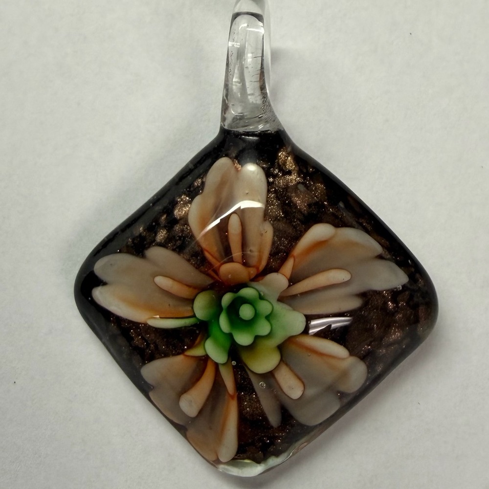 Elegant Floral Glass Pendant